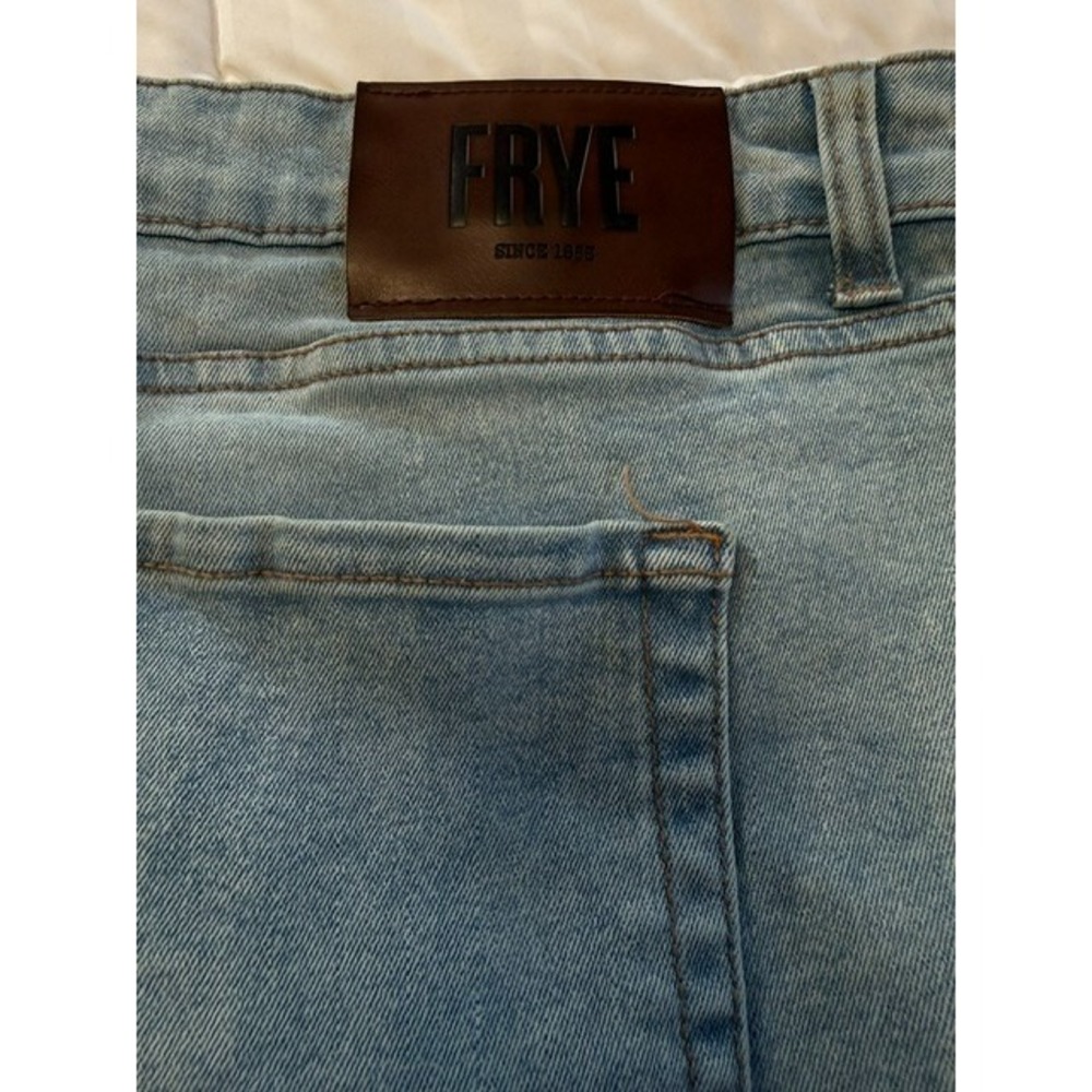 Frye High Rise Crop Cuff Jeans Light Blue Stevie Wash Uncuffed Size 16/34 - Picture 2 of 4